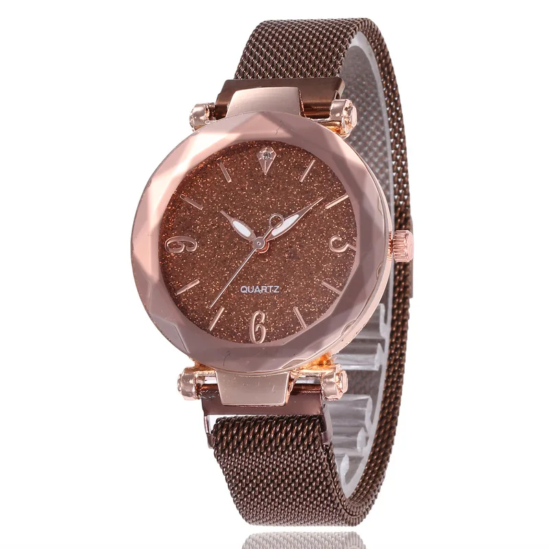 Горячие заклепки вставки Алмазная звезда кварцевые женские часы ленивые магнит