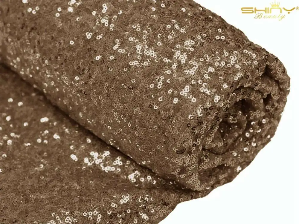 Chocolate Розовое золото/темно-синий/красный/розовый/черный 4 фута(125 см) Ширина блесток ткань материал на 5 ярдов для платья/обуви/свадьбы/party-C0813 - Цвет: Chocolate