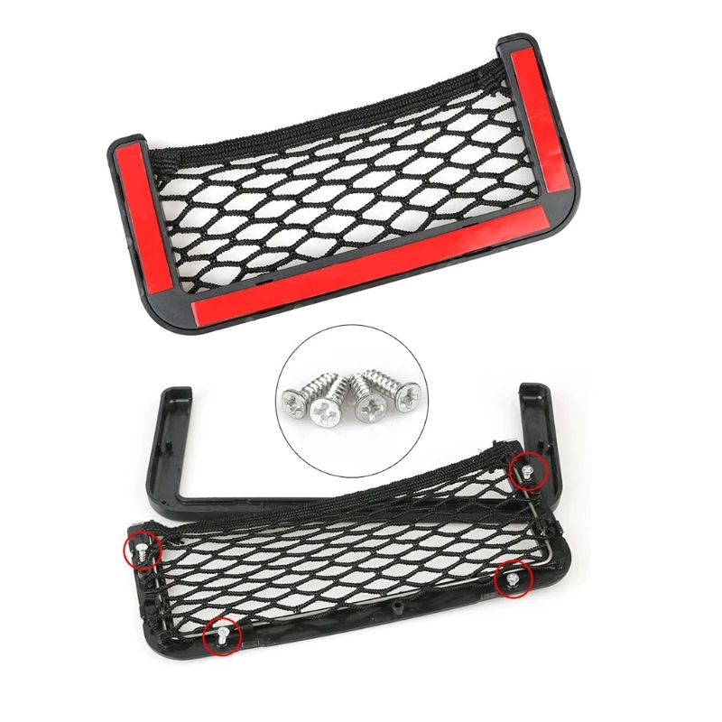 

1 Pc Universal Elastic Mesh Seat Back Pocket Lightweight Black Frame Durable Nylon Net Space Saver Map Mobile Phone Debris