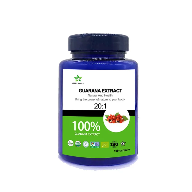Лучший высококачественный 100% чистый порошок экстракта гуараны улучшает память