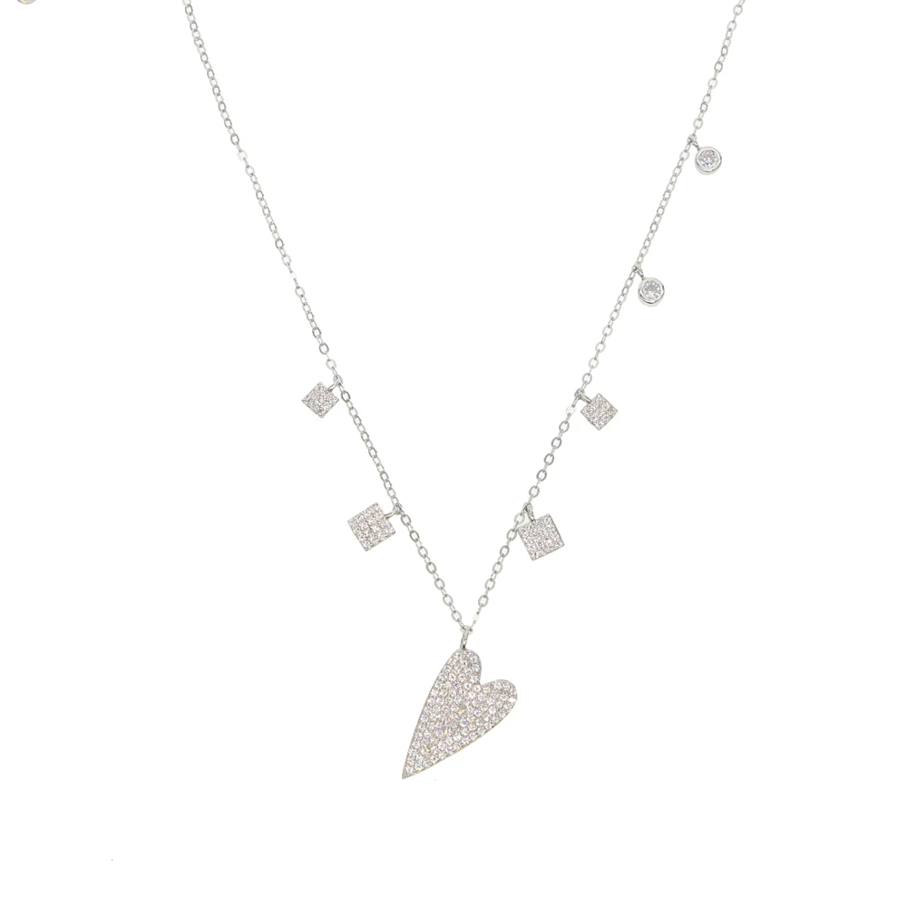 Настоящее серебро 925 пробы регулируемое ожерелье ювелирные изделия с сердцем