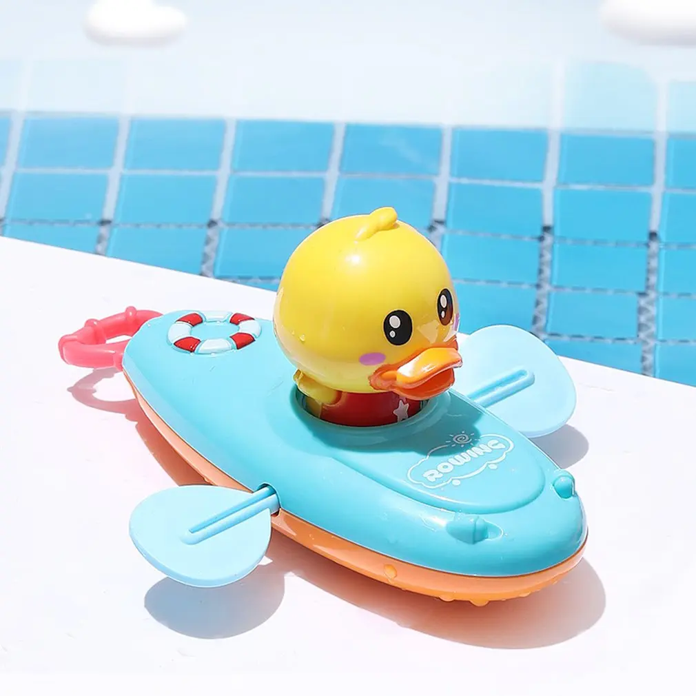 

Милые Мультяшные животные Детские Игрушки для ванны оттягивающая утка классические водные игрушки для купания младенцев заводные на цепоч...