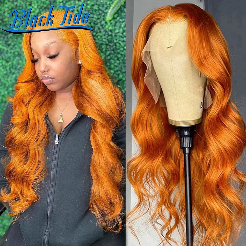 Body Wave Wig Ginger Lace Front Wig 180% Remy 13x4 Body Wave HD Lace Front Wig Human Hair Long Ginger Lace Front Wig Human Hair