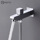 Настенные латунные Бесплатная доставка Ванна и душ Скрытая установка Ванна Носик наполнитель с отводом Бесплатная доставка