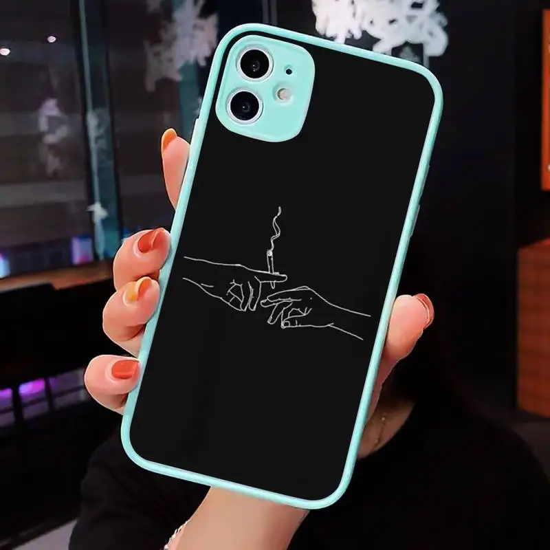 

The People Line Art Plagt Phone Case Matte transparent For blue iPhone 12 Mini 11 Pro XR XS Max 7 8 Plus X Back Cover