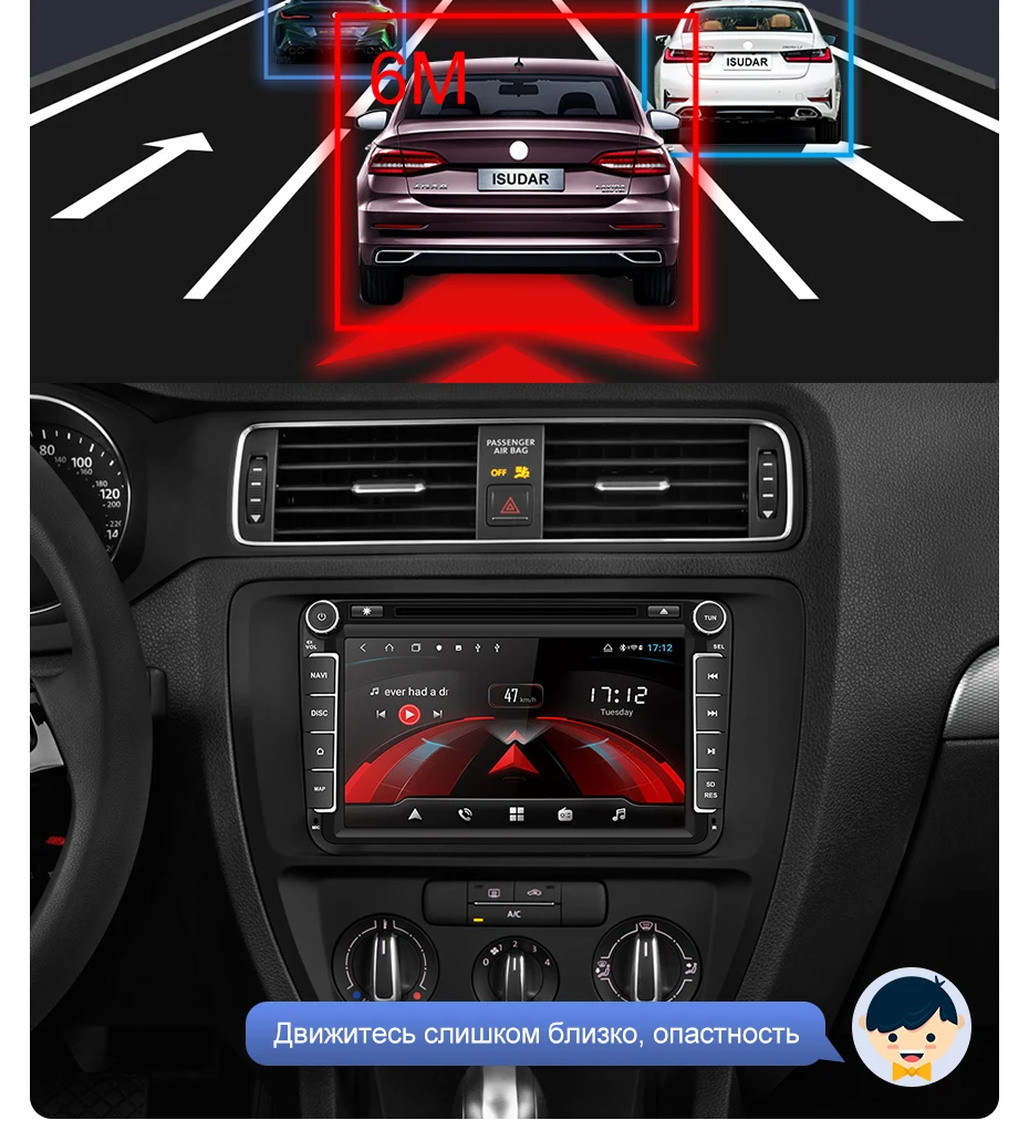 Isudar H53 2 Din 4G Android автомобильный Радио мультимедиа для VW/Volkswagen/POLO/Golf/Skoda/Seat/Leon/PASSAT B6 Авто GPS камера USB DVR