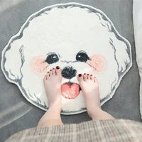 cartoon cute white dog shaped floor mat carpet bathroom water absorption doormat living room bedroom non slip rug