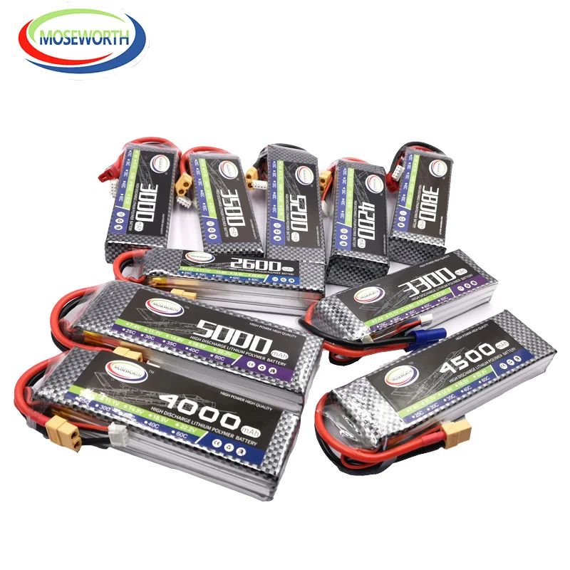 3S 11 1 В 1800 2200 2600 3000 4000 5000 мА/ч 30C 40C 60C RC игрушки LiPo Батарея для самолета вертолета