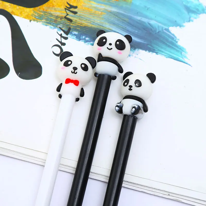 Creative Cute Kawaii Panda Gel Pen Black Blue Cartoon Chinese Animal School Office Stationery Novelty Accessory Stationary Thing