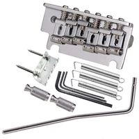 a set of chrome thickened base 6 string saddle tremolo bridge system for electric guitar accessories parts musical instrument