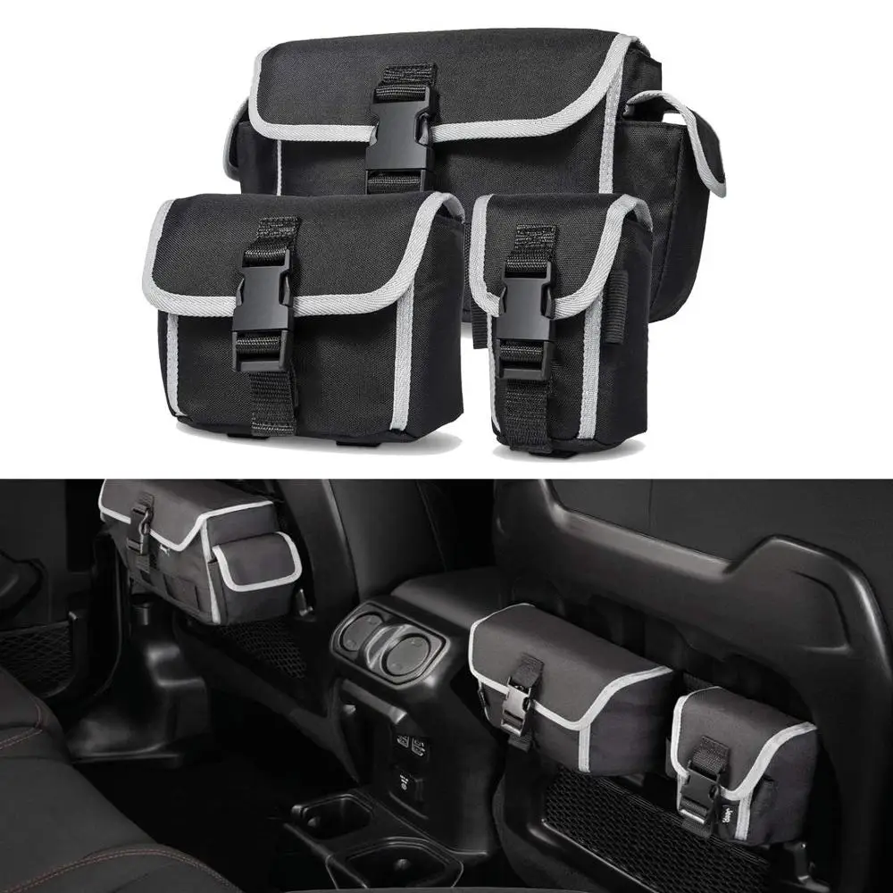 

for Jeep Wrangler TJ JK JL Rubicon 1997-2022 Seatback Storage Bag Tailgate Door Organizers Pocket Car Interior Accessories Black