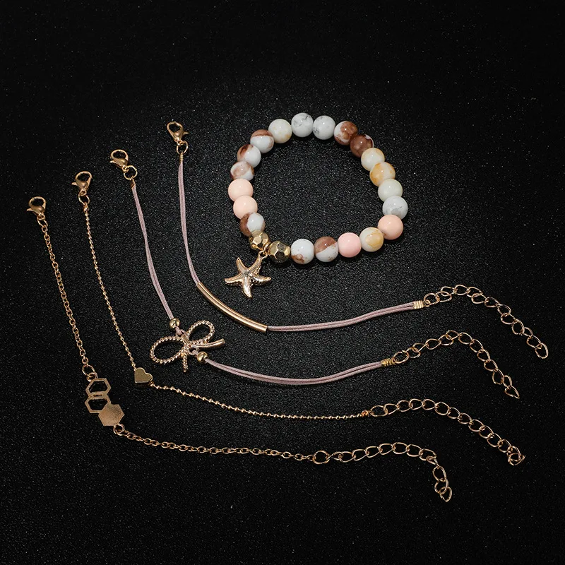 5 шт./компл. богемные очаровательные цветные бусины в виде морской звезды