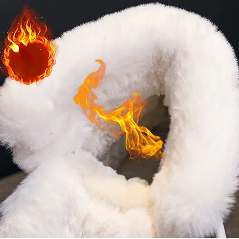 2021 New Winter Snow Boots Thicken Keep Warm Fashion Flat With Boots Lace-up Plush Med (3cm-5cm) Breathable Water Proof Non-slip