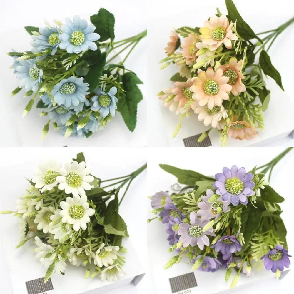 Один Букет 5 веток 15 голов милая Маргаритка из шелка искусственные декоративные