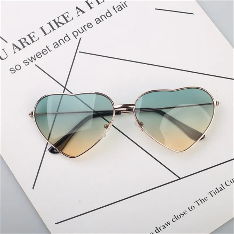 HAPTRON Модные солнцезащитные очки в форме сердца женские металлические прозрачные