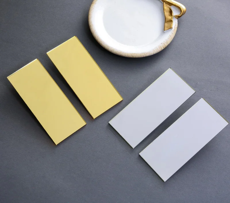 Преувеличенные прямоугольные Длинные Большие зеркальные серьги гвоздики