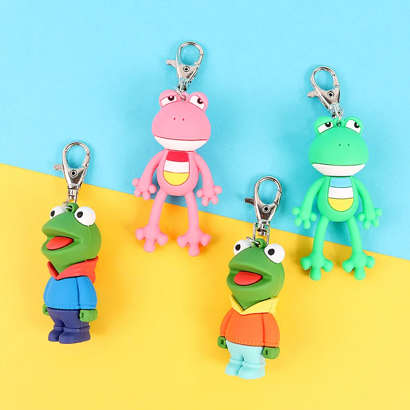 Модный Зеленый брелок с дизайном лягушка милая цепочка для ключей животными