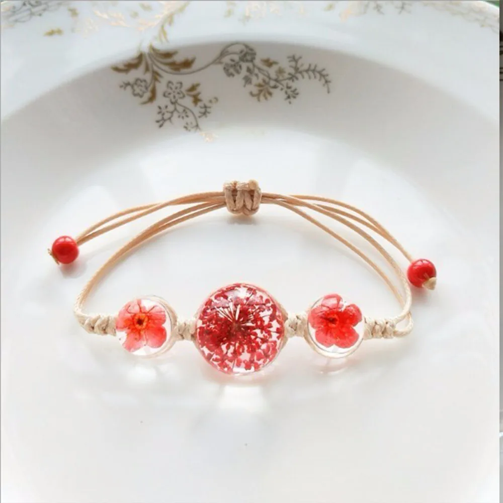 

True Plant Mosaic Boho Vintage Charm Bracelet Crystal Charm Bracelet Women Weave Multilayer Leather Bracelet Lucky Leaf Clover
