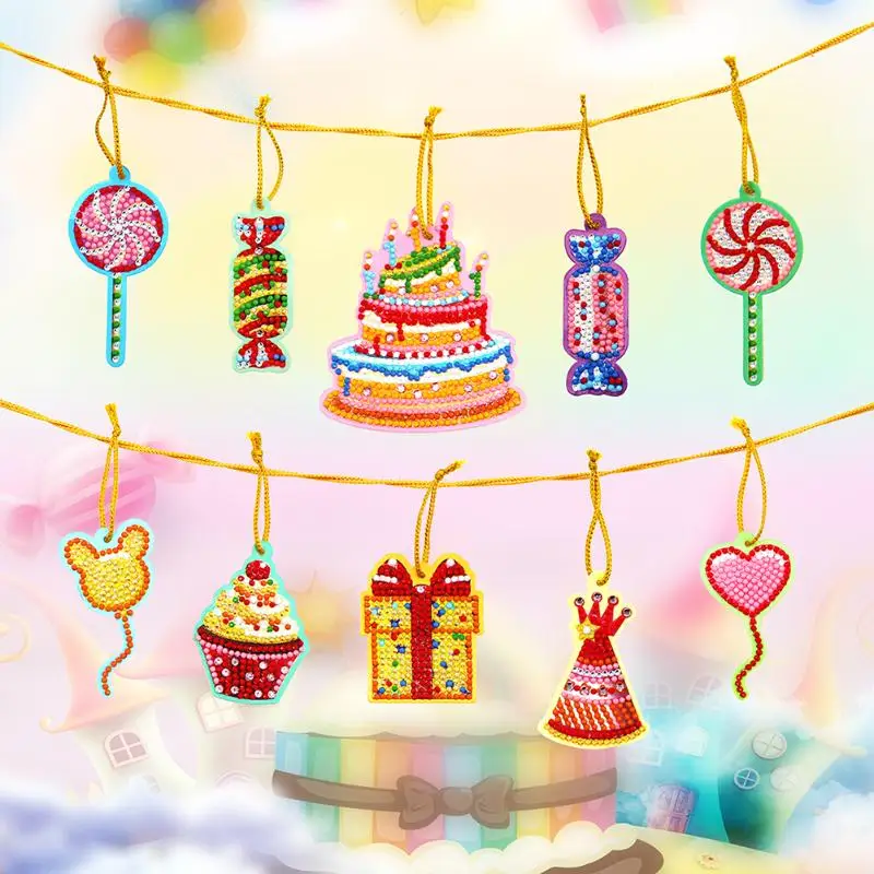 

5D DIY Diamond painting Birthday Cake Sugar embroidery cross stitch mosaic home decor Birthday Greeting Card crafts