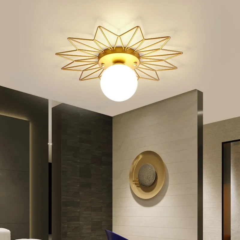 

Postmodern Art Ball Glass Ceiling Lamp LED Entrance Hallway Aisle Corridor Balcony Flower Ceiling Light G9 LED luminaire