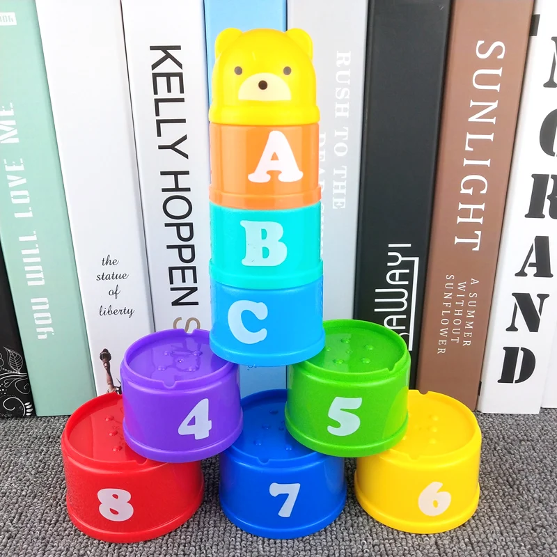 

Baby Puzzle Pile Pile Jengle Children Montessori Early Education Teaching Aids Baby Set Cup Toy