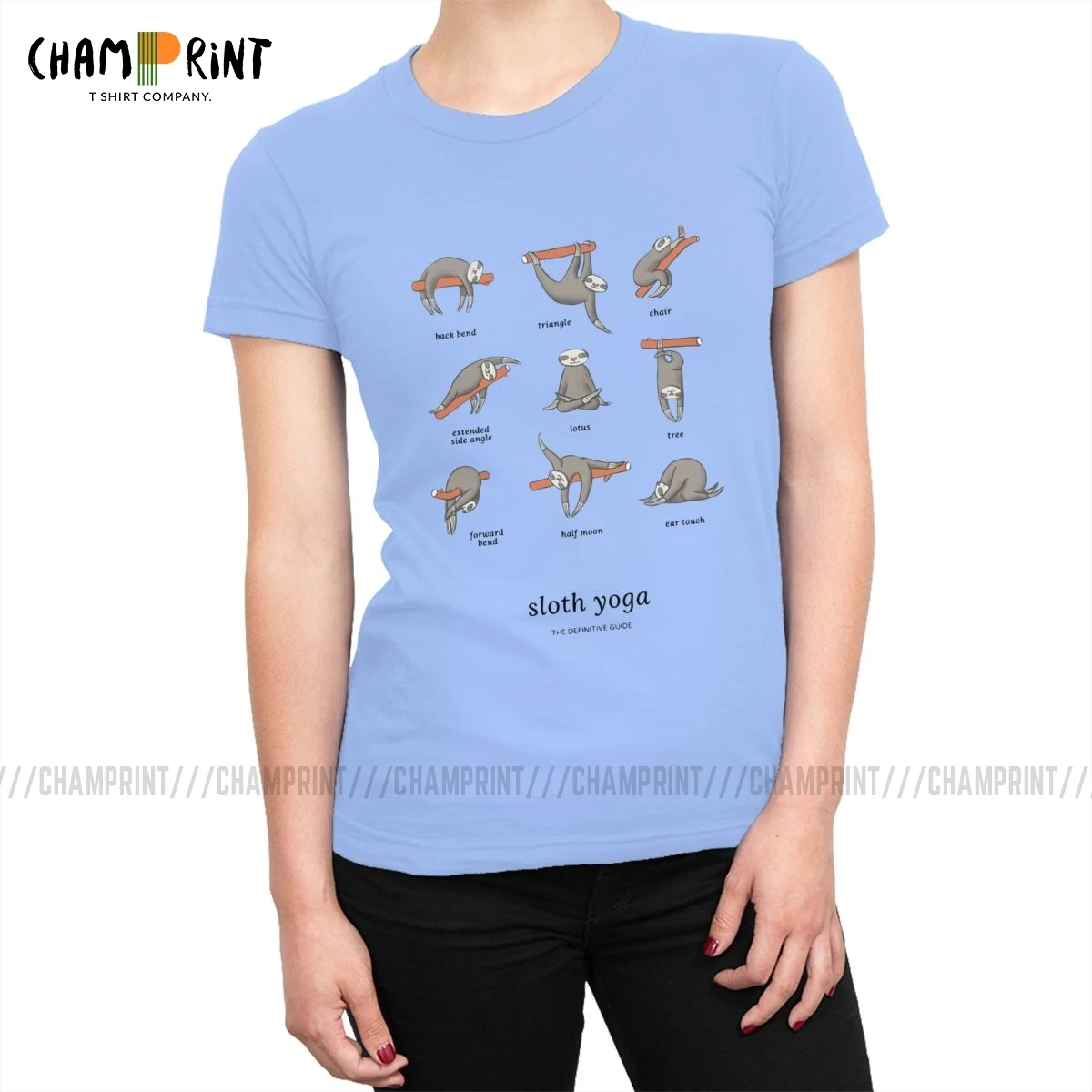 

Женская футболка Ленивец Йога с определительным руководством, футболка, Топы, модные футболки из 100% хлопка для женщин, забавная одежда с кру...