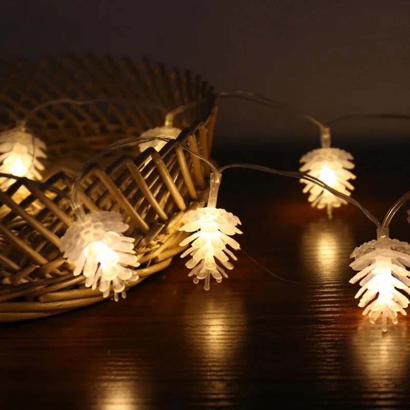 5M40LED сосновый конус Водонепроницаемая гирлянда на батарейках наружная сказочная Рождественская гирлянда для украшения садовой елки гостиной