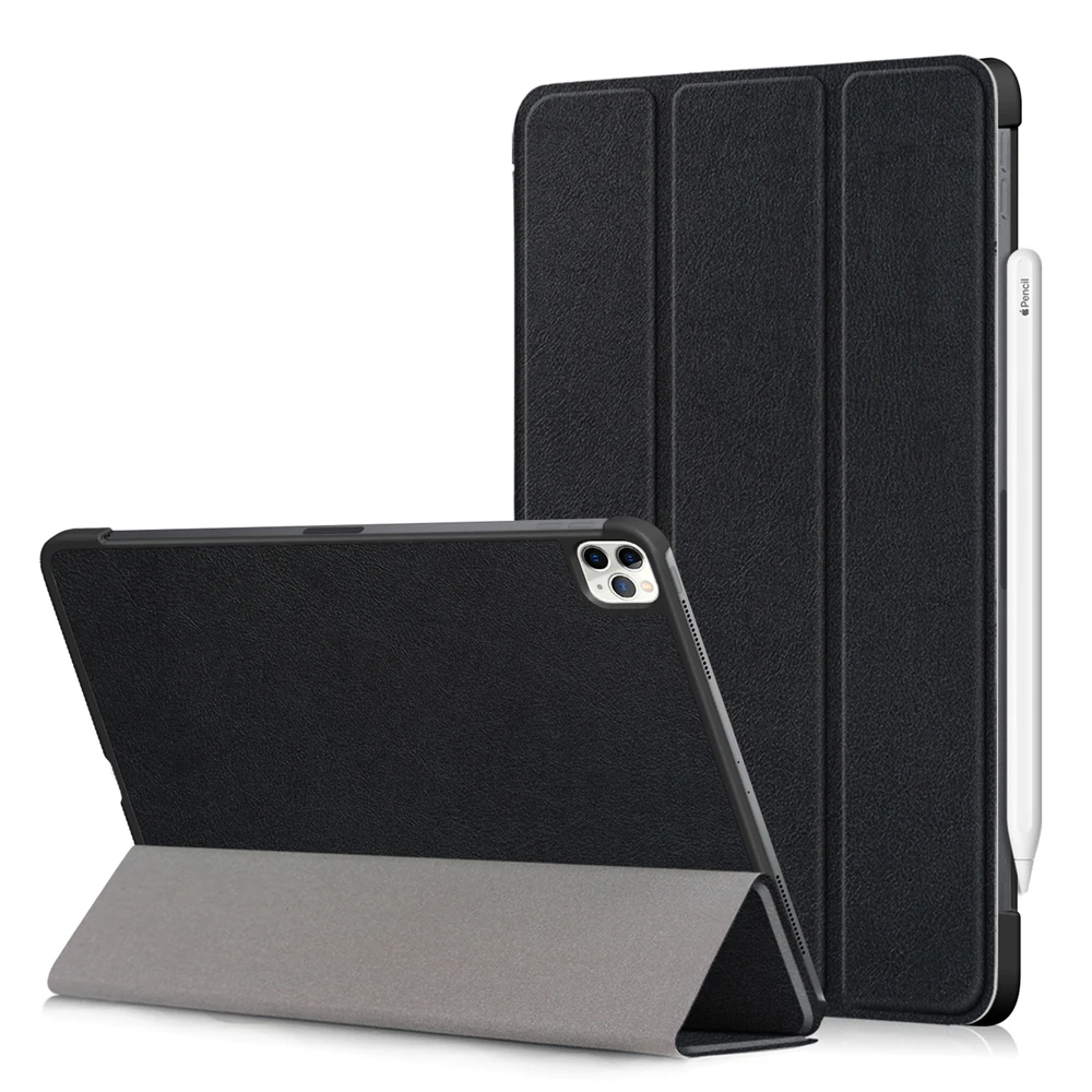 For iPad Pro 11 Inch 2020 Case With Pencil Holder Smart PU Leather Trifold Stand + PC Hard Back Cover | Компьютеры и офис