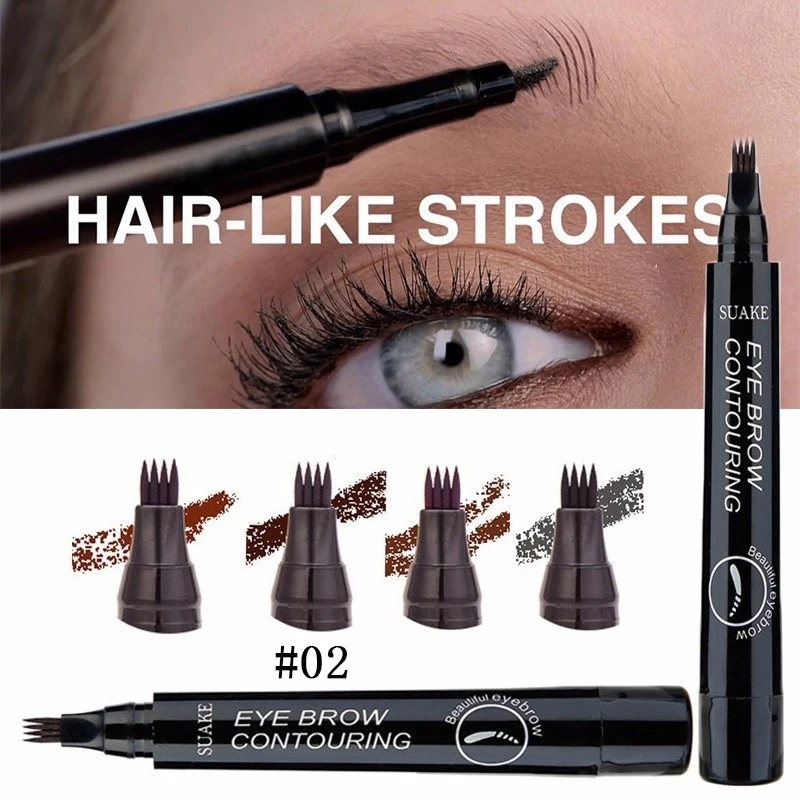 02Dark Coffee Microblading ручка для бровей для татуажа стойкая Водонепроницаемая вилка кончик эскиз глаз макияж Косметическая пятнистая жидкая подводка для бровей карандаш TSLM2 - Цвет: 02Dark Coffee