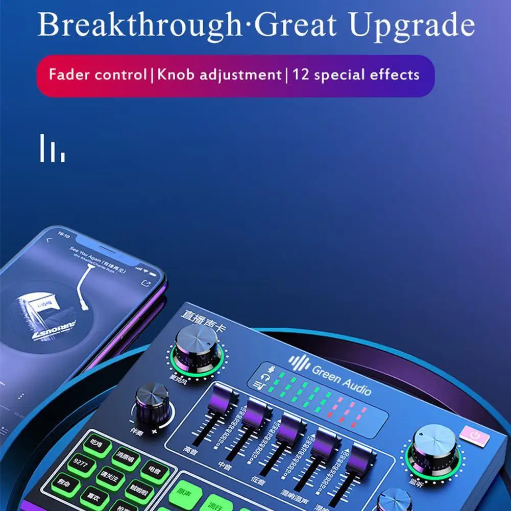 GAX V9 Bluetooth Geluidskaart Usb гарнитура микрофон трансляция в прямом эфире Geluidskaart|ЦАП| |