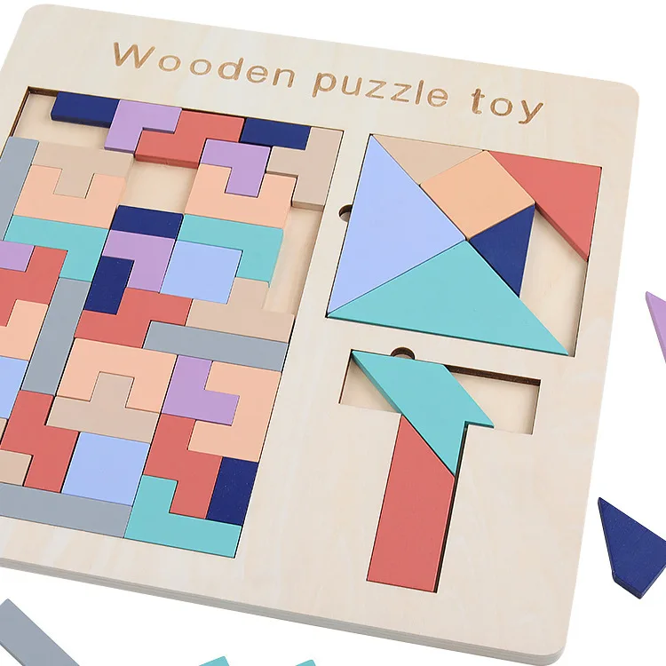 

Tetris T-Word Puzzle Four Jigsaw Puzzle Children's Baby Jigsaw Puzzle Girl's and Boy's Puzzle Building Blocks Toy