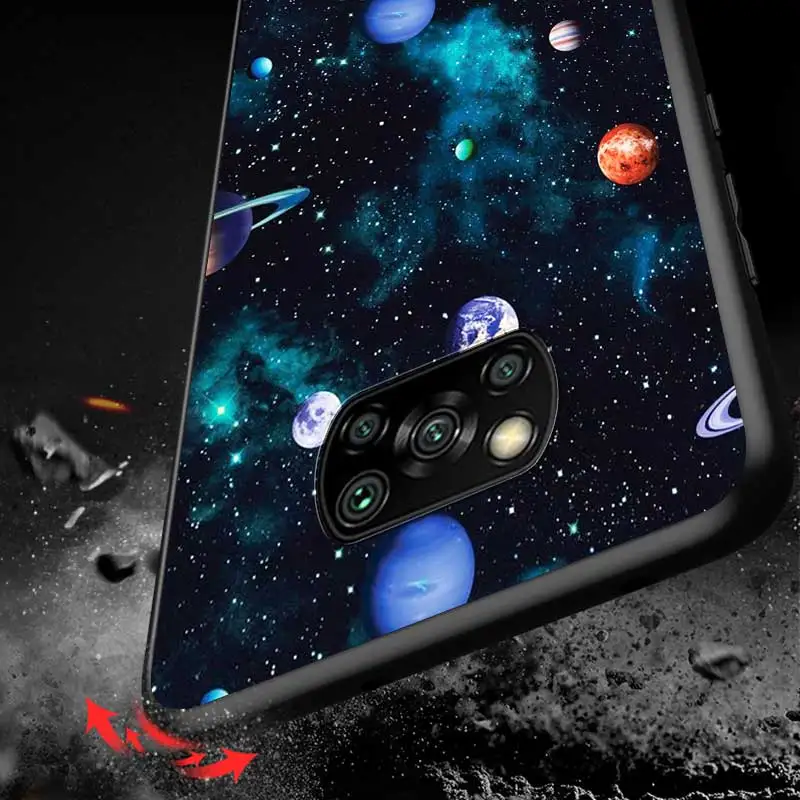 

Moon Planet Space For Xiaomi Redmi K30 K30S Mi 10T Lite Pro Poco X3 NFC X2 M3 M2 F2 Pro C3 F1 Soft Black Phone Case