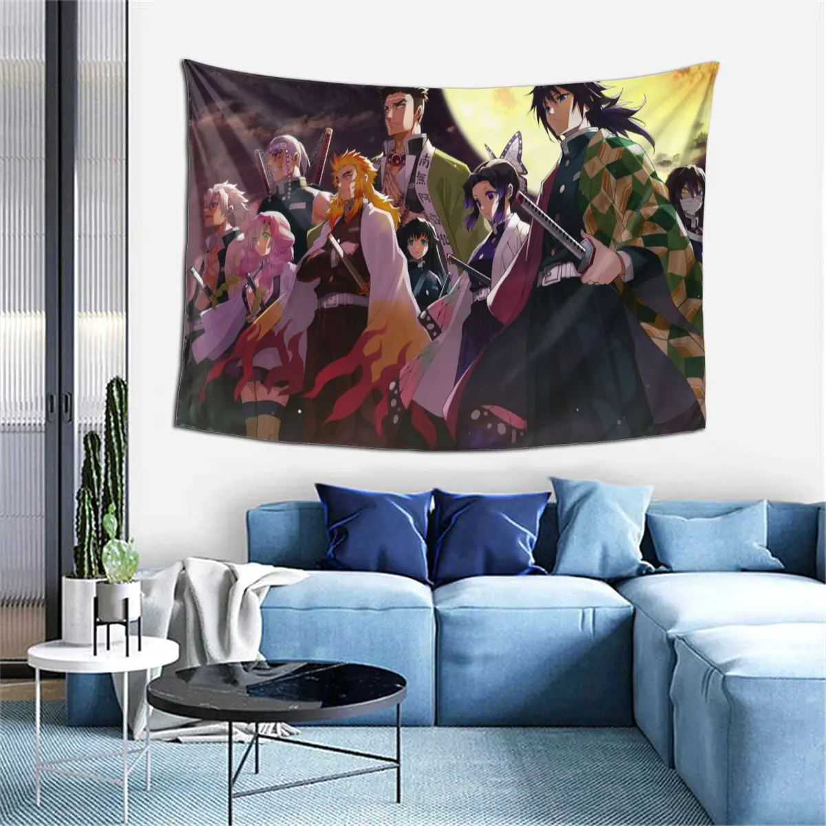 

Kisatsutai Bedroom Tapestry Demon Slayer Kimetsu no Yaiba Anime Background Hanging Blanket Room Arts Decor Ornaments Beach Mat