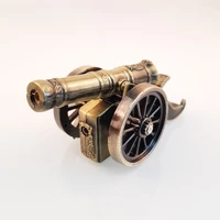 creative butane lighter turbo lighter toy model antique bronze cannon windproof gadgets for men smoking accessories cool lighter