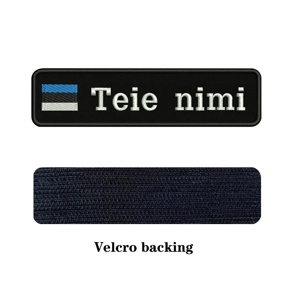 white-Velcro Вышивка на заказ, флаг, название или заплатка с текстом 10 см* 2,5 см, значок с железом или липучкой для одежды, штанов, рюкзаков, шапок - Цвет: white-Velcro
