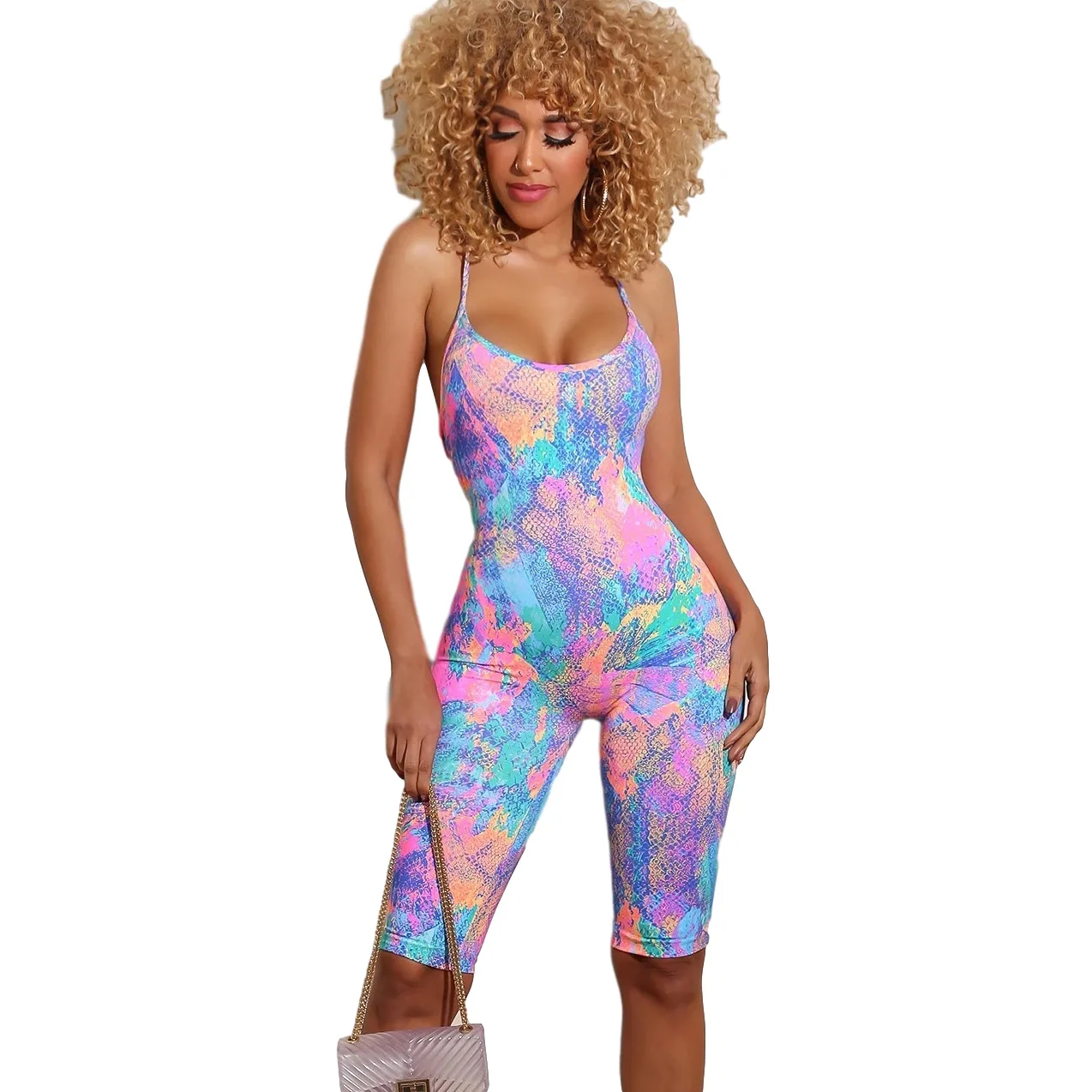 Sexy Jumpsuit Playsuit Hollow Out Backless High Street Casual Sling Bodycon Skinny Workout Summer Sporty Bodysuit Women 2021