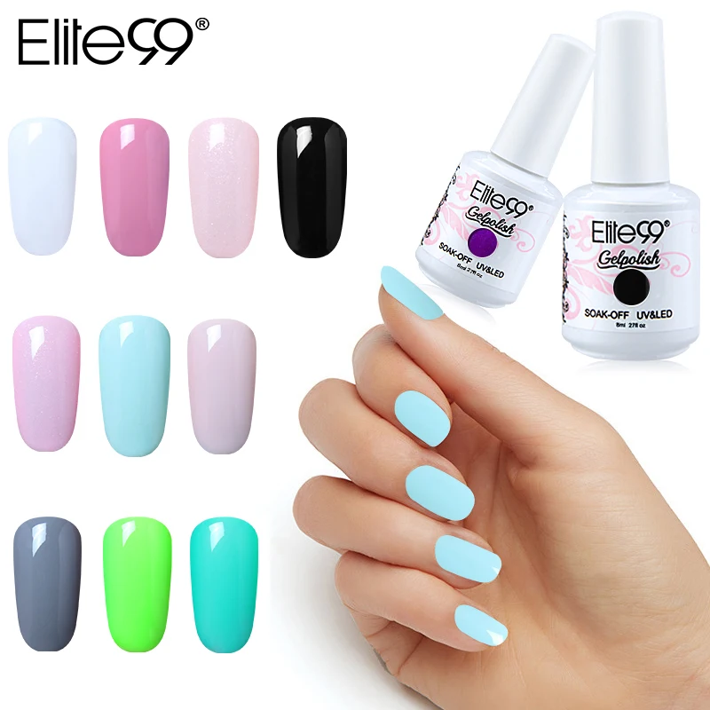 Elite99 8 мл УФ гель для ногтей Soak Off Pure Color UV LED Hybrid Varnish Полуперманентная Эмаль лак
