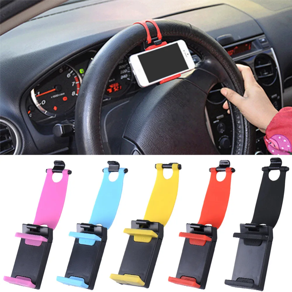 

Universal Car Steering Wheel Mobile Phone Holder, Bracket for iPhone 4S 5 6 plus Samsung Galaxy S4 S5 S6 Note 3 4 Smartphone GPS