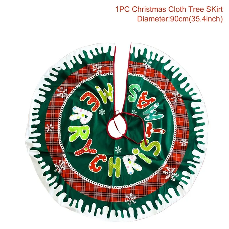 Tree Skirt 4 HUIRAN белый плюш Снежинка Рождественская елка юбка меховой ковер рождественские украшения для дома Рождественский Декор новогодний - Цвет: Tree Skirt 4