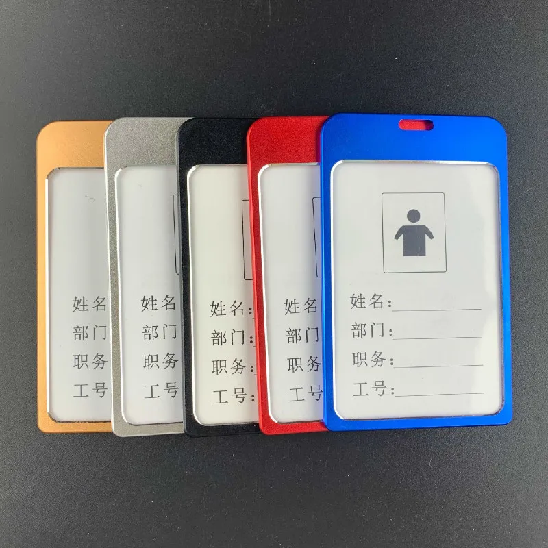 

1PC Aluminum Alloy Employee's Work Card Holder for Company Factory Staff Exhibition ID Card Lanyard Bus Access Badge Holder