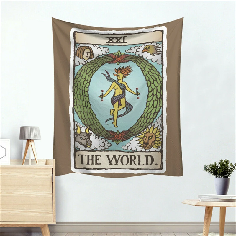 Большой Настенный подвесной гобелен Tarot гобелены с изменением фазы Луны звезда