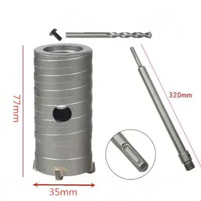 Round handle320-35mm Хвостовик Сверло 30 мм 35 мм 40 мм 45 мм 50 мм 55 мм 60 мм 65 мм 70 мм 75 мм 80 мм 85 мм настенное отверстие пилы 320 мм стержень для Бетон цемент камня - Цвет: Round handle320-35mm