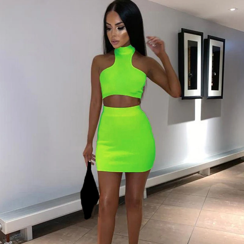 Комплект из 2 предметов: неоновая синяя оранжевая зеленая с высоким горлом и