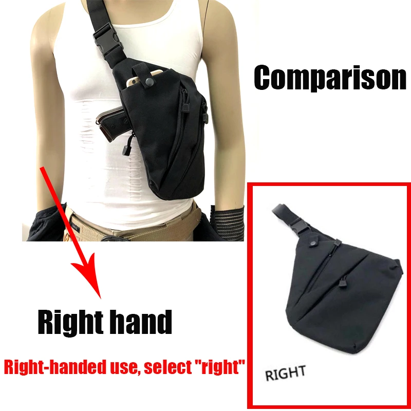 Multifunctional Tactical Gun Bag Storage Glock Holster Men's Left Right Shoulder Anti-theft Police Handgun Chest Hunting | Спорт и