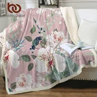 Одеяло BeddingOutlet из меха с цветами для кровати, розовое плюшевое постельное белье с цветами для девочек, пушистое одеяло с листьями растений, подарок с любовью