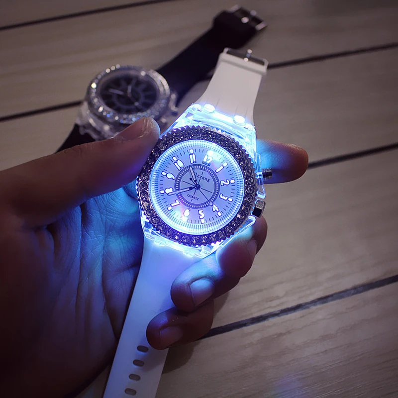Лидер продаж модные женские кварцевые часы со светодиодной подсветкой | Наручные