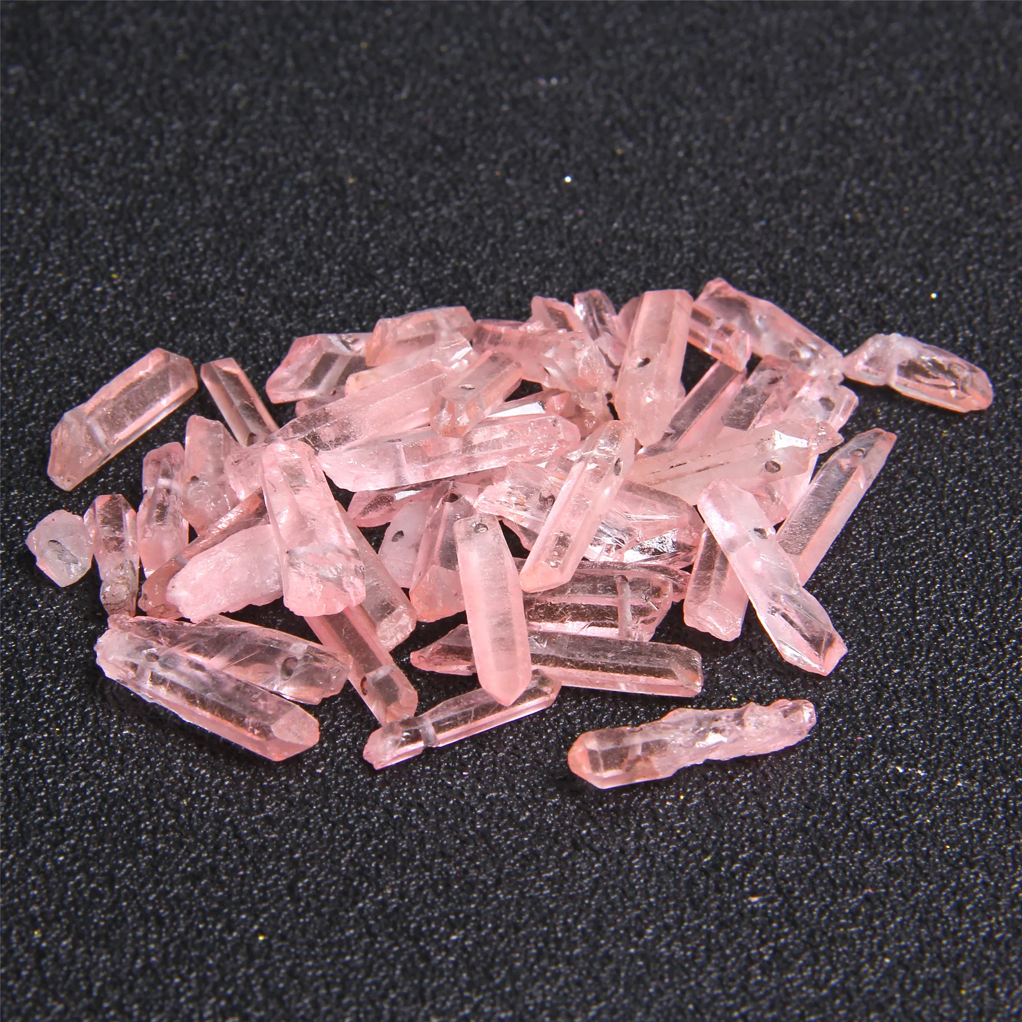 Бусины палочки из натурального камня розовый кристаллический кварц 10 шт.|Бусины|