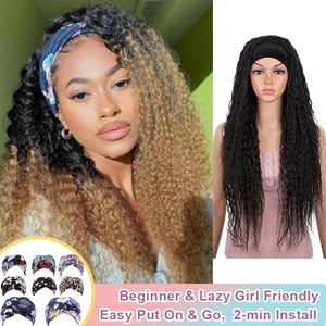 BELLA Grip Headband Wig synethetic Wig Curly Hair No Plucking Wigs For Women No Glue No Sew In Wig For Black Women Headband Wig