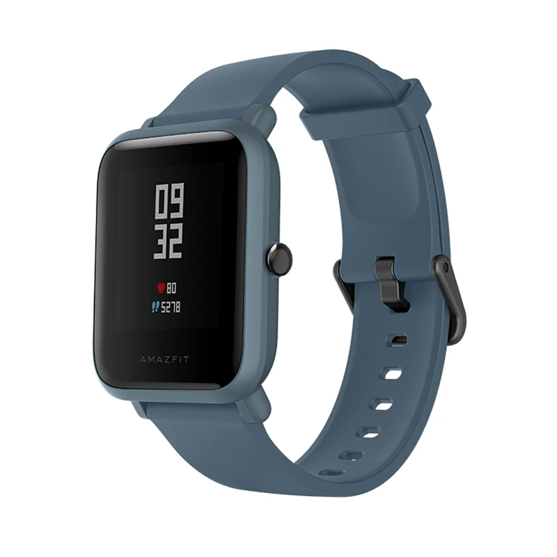 Blue Оригинальные Смарт-часы Amazfit Huami Bip Lite 2, gps, 45 дней, батарея глонесс, пульсометр, умные часы HUAMI, глобальная версия - Цвет: Blue