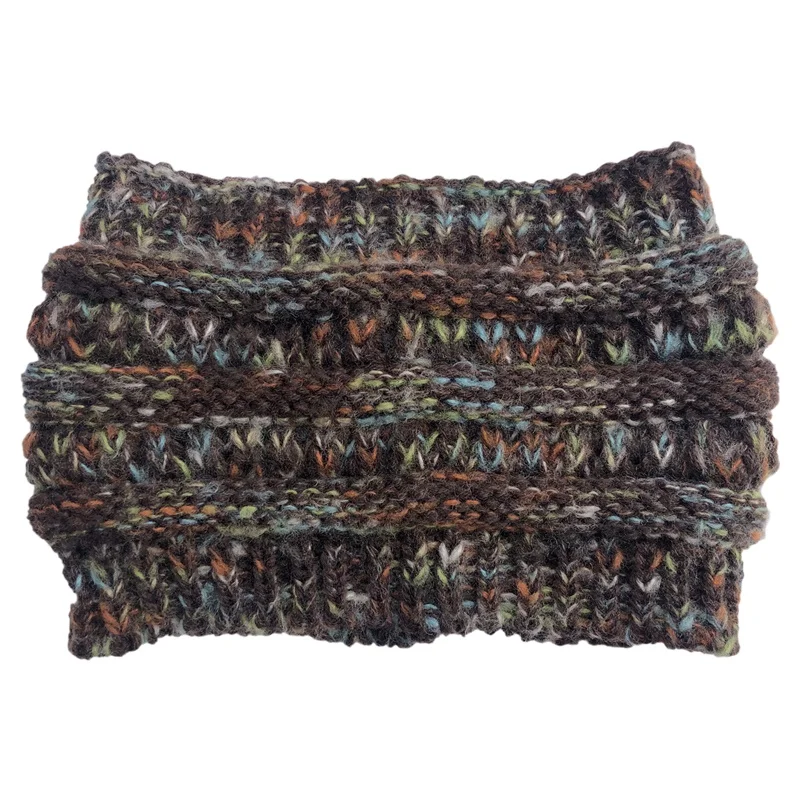 coffee no tag New Headwear Knitted Crochet Headband Turban Winter Ear Warmer Headwrap Elastic Hair Band for Women's Wide Hair Accessories - Цвет: coffee no tag